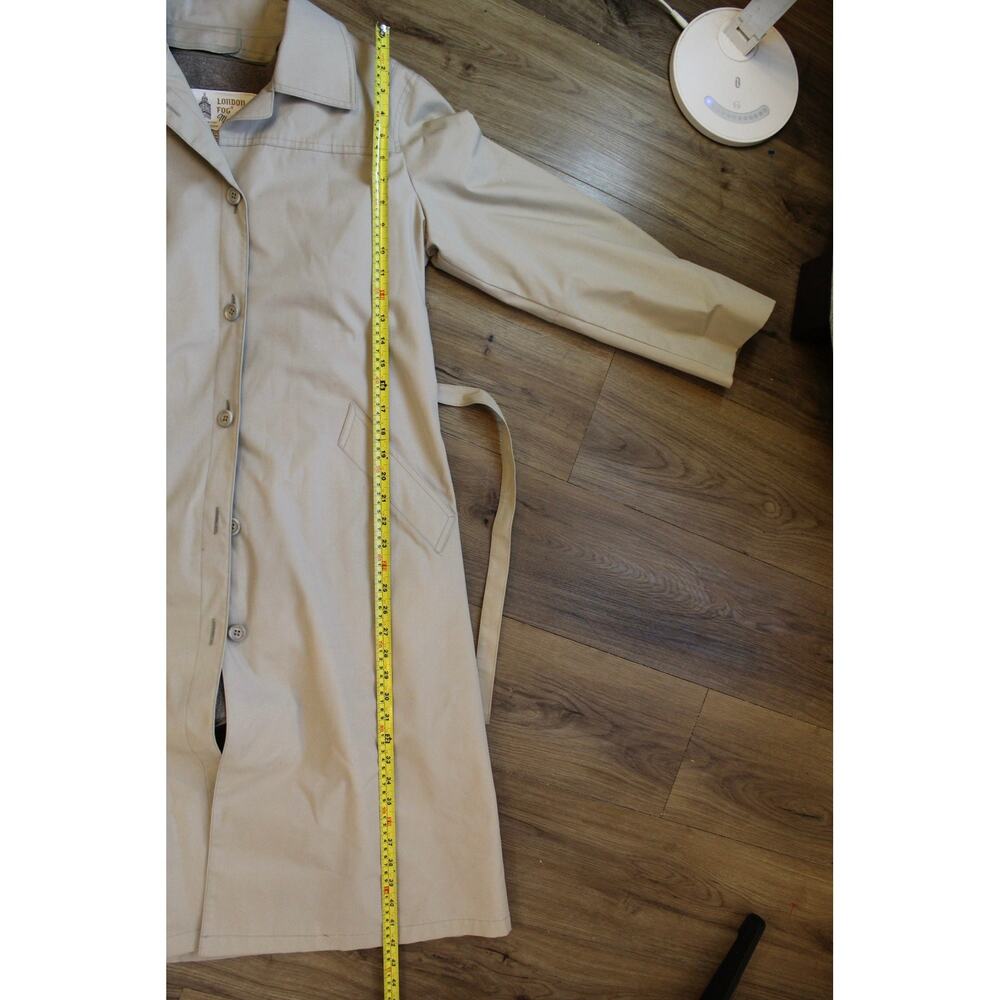 London Fog Vintage Tan Trench Coat Zip-Out Liner Belted Classic Size 10P - Picture 3 of 8